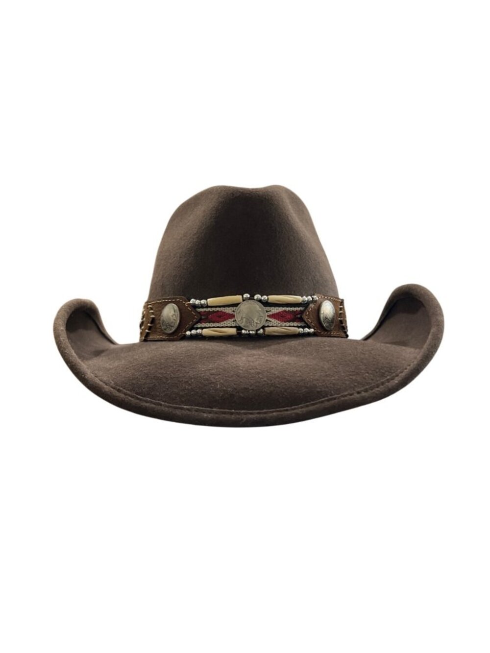 Bullhide Get Along Wool Felt Cowboy Hat Size M Western Beaded Band - Picture 2 of 13